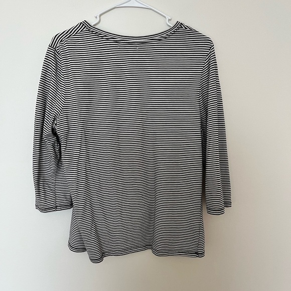 Madewell Embroidered floral top striped black and white - Picture 3 of 4